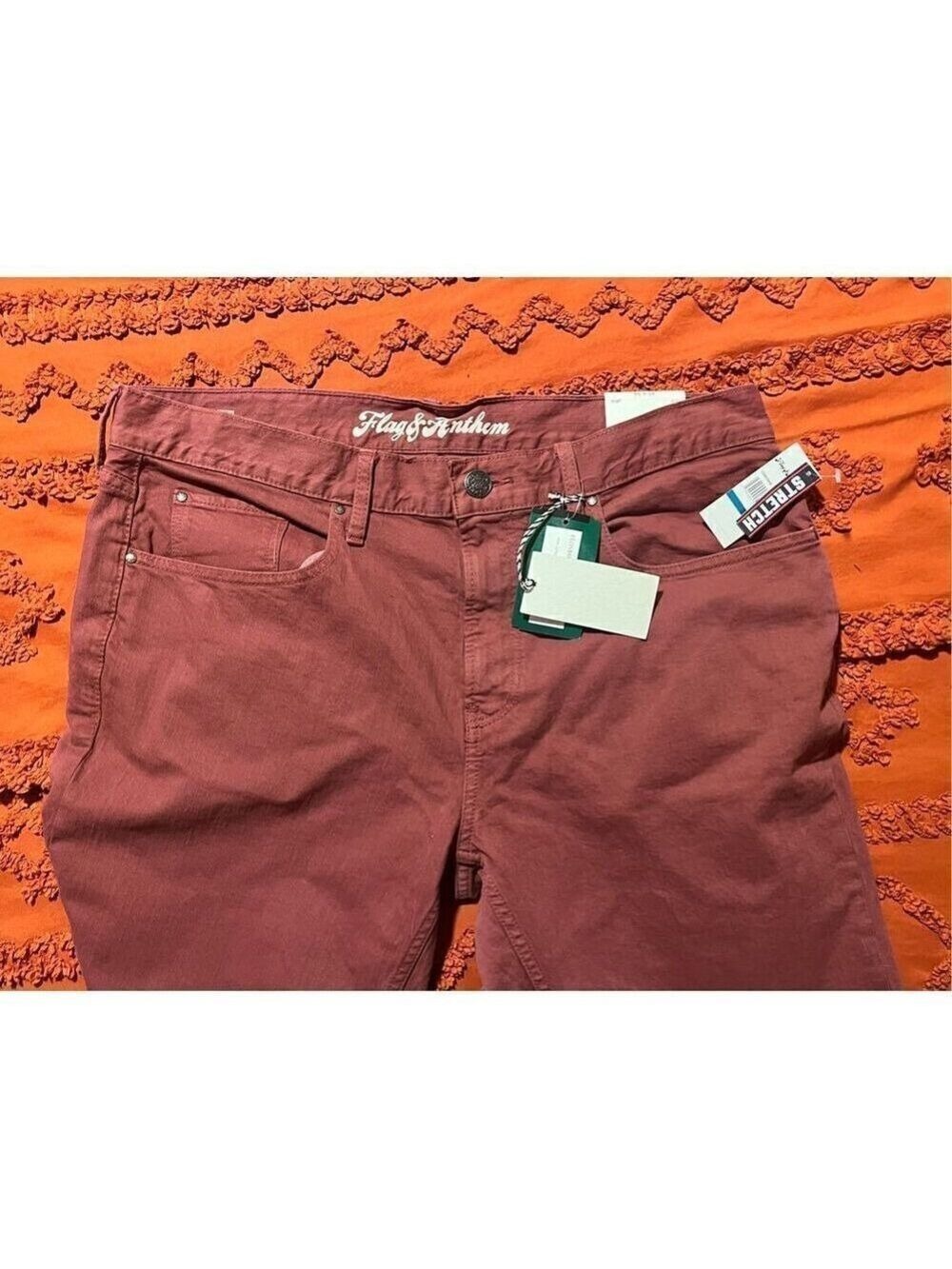 Flag & Anthem jeans Nashville Straight BNWT size 35 34 red - Picture 9 of 13